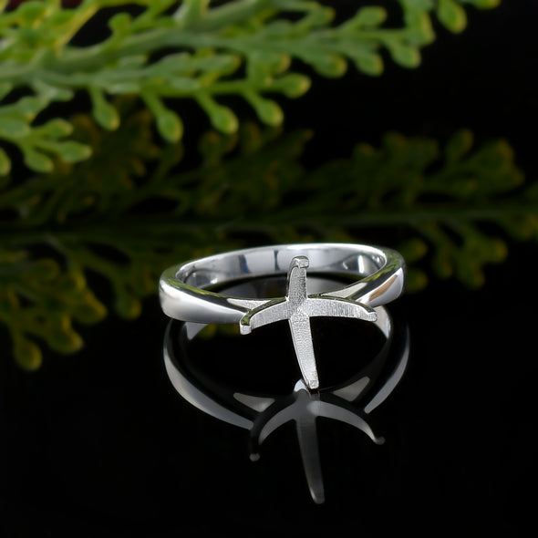 925 Sterling Silver Round Shape Semi Mount Ring