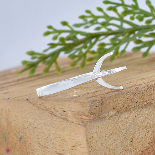 925 Sterling Silver Round Shape Semi Mount Ring