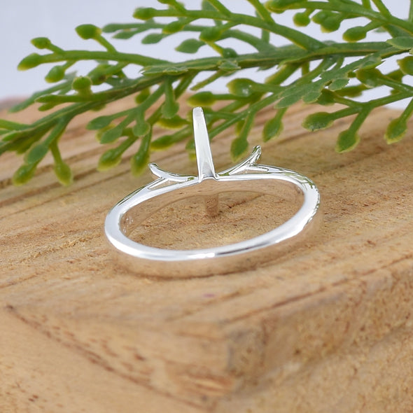 925 Sterling Silver Round Shape Semi Mount Ring
