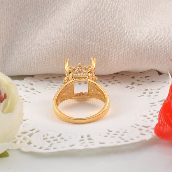 925 Sterling Silver Octagon Shape Semi Mount Ring