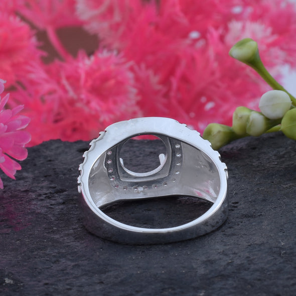 925 Sterling Silver Round Shape Semi Mount Ring