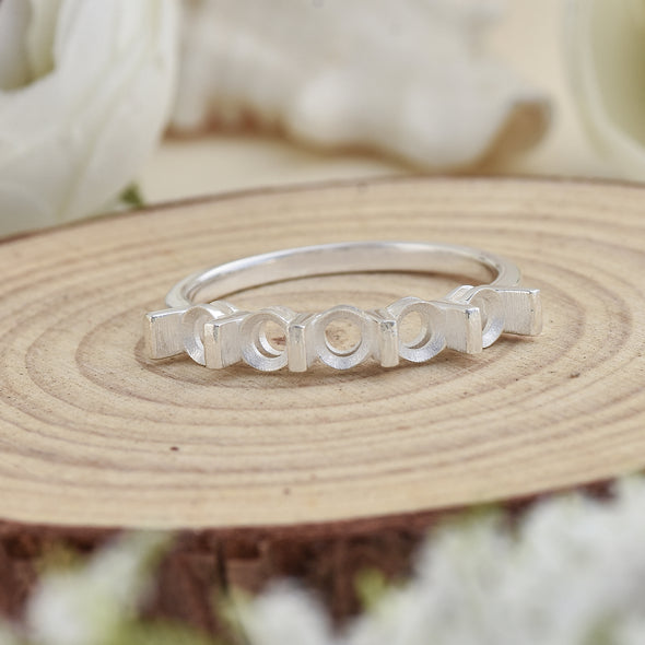 925 Sterling Silver Round Shape Semi Mount Ring