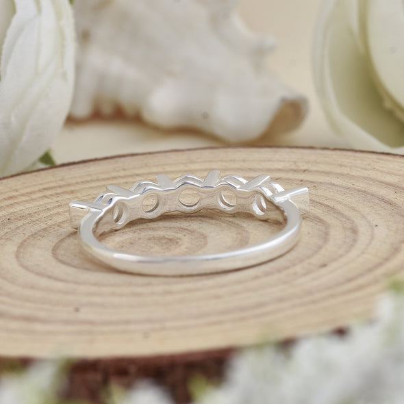 925 Sterling Silver Round Shape Semi Mount Ring
