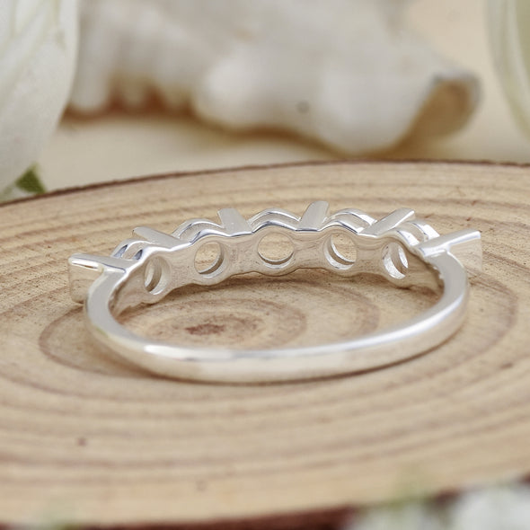 925 Sterling Silver Round Shape Semi Mount Ring