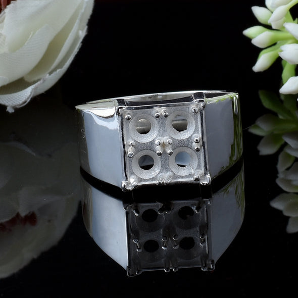925 Sterling Silver 5MM Round Shape Semi Mount Ring