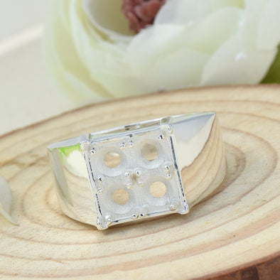 925 Sterling Silver 5MM Round Shape Semi Mount Ring