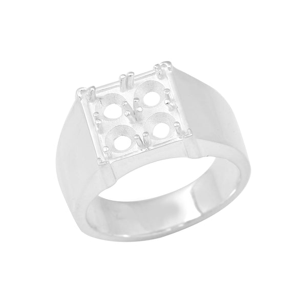 925 Sterling Silver 5MM Round Shape Semi Mount Ring
