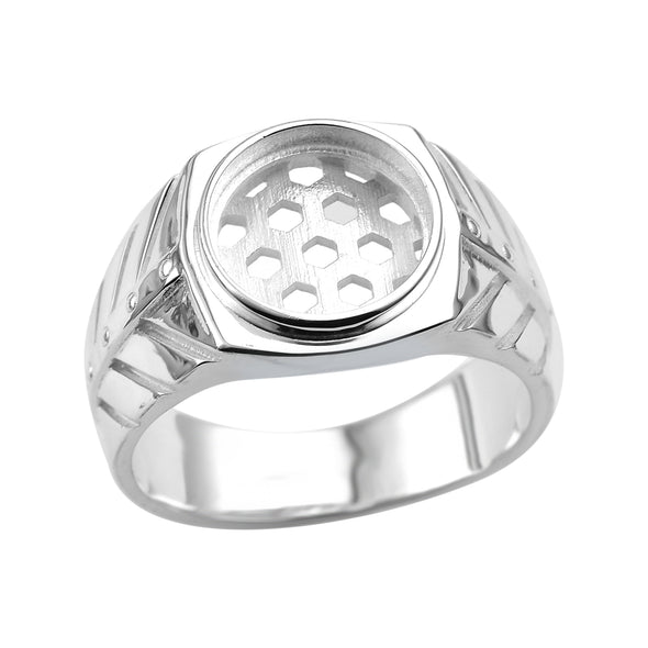 925 Sterling Silver 12MM Round Shape Semi Mount Ring