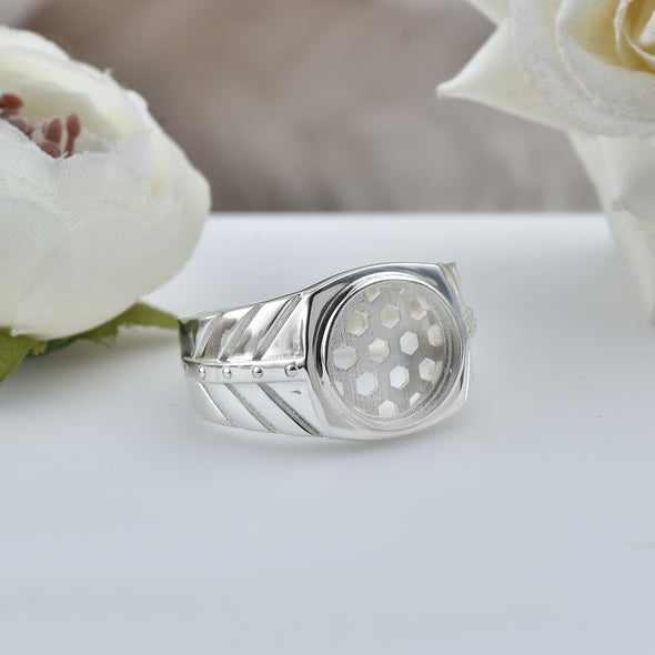 925 Sterling Silver 12MM Round Shape Semi Mount Ring
