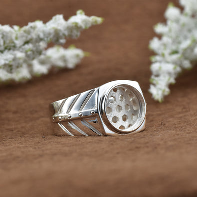 925 Sterling Silver 12MM Round Shape Semi Mount Ring