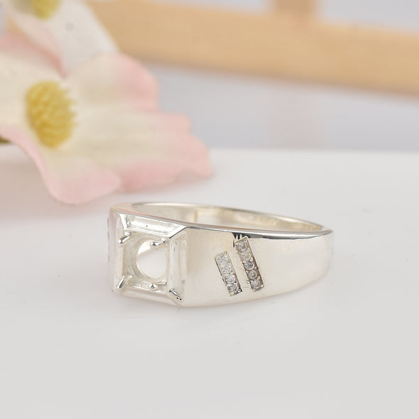 925 Sterling Silver 5.50MM Round Shape Semi Mount Ring
