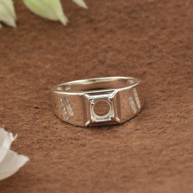925 Sterling Silver 5.50MM Round Shape Semi Mount Ring