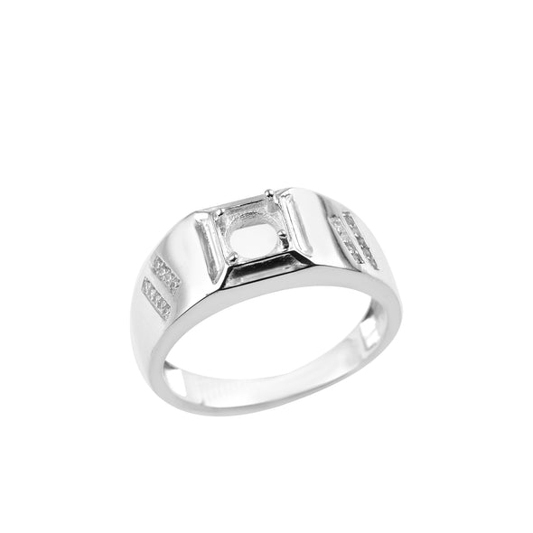 925 Sterling Silver 5.50MM Round Shape Semi Mount Ring