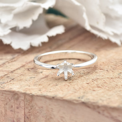 925 Sterling Silver 4MM Round Shape Semi Mount Ring