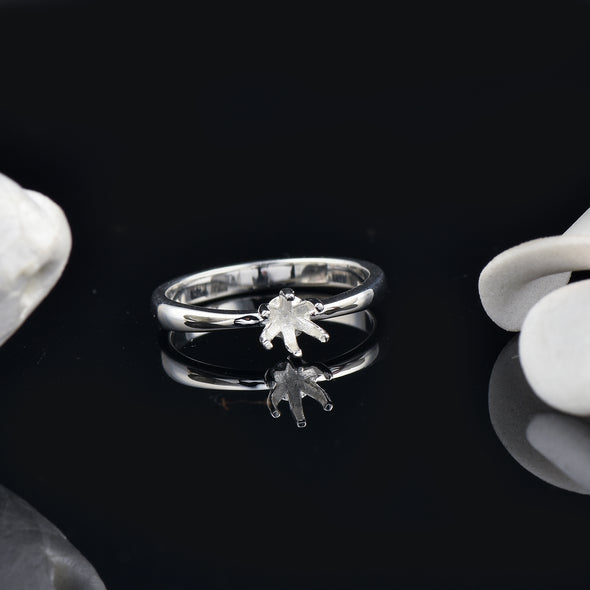 925 Sterling Silver 4MM Round Shape Semi Mount Ring
