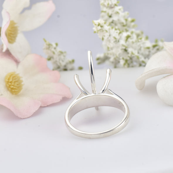 925 Sterling Silver 18x11MM Pear Shape Semi Mount Ring