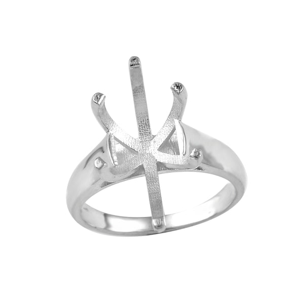 925 Sterling Silver 18x11MM Pear Shape Semi Mount Ring
