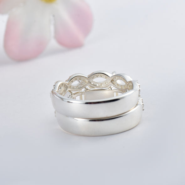 925 Sterling Silver 10x8MM Octagon Shape Semi Mount Ring