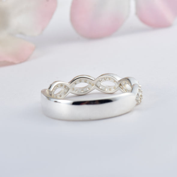 925 Sterling Silver 10x8MM Octagon Shape Semi Mount Ring