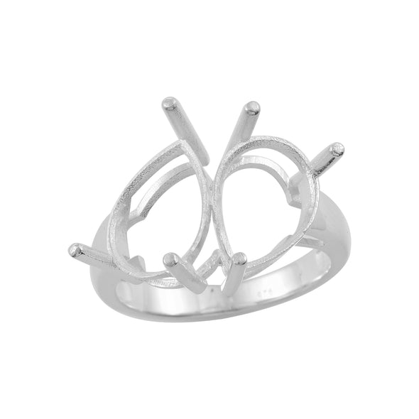 925 Sterling Silver 13x9MM Pear Shape Semi Mount Ring