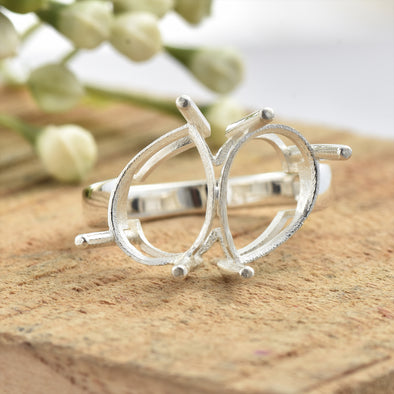 925 Sterling Silver 13x9MM Pear Shape Semi Mount Ring