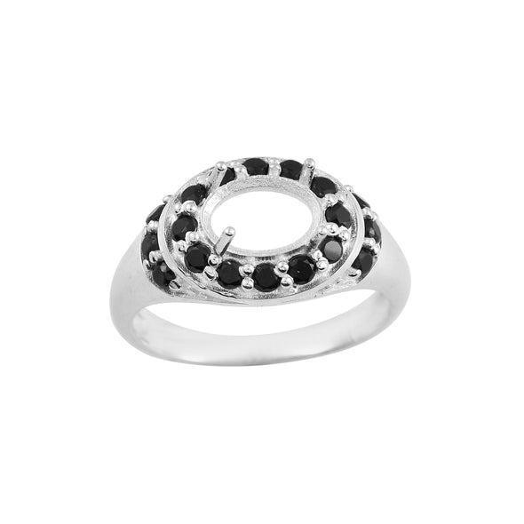 925 Sterling Silver 8x6MM Oval Shape Semi Mount Ring