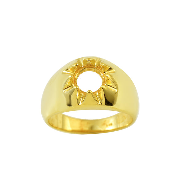 925 Sterling Silver 7MM Round Shape Semi Mount Ring