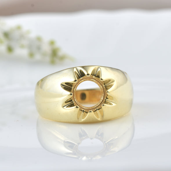 925 Sterling Silver 7MM Round Shape Semi Mount Ring
