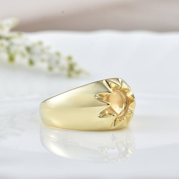 925 Sterling Silver 7MM Round Shape Semi Mount Ring