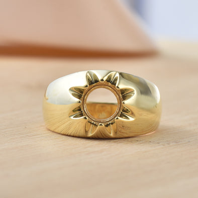 925 Sterling Silver 7MM Round Shape Semi Mount Ring
