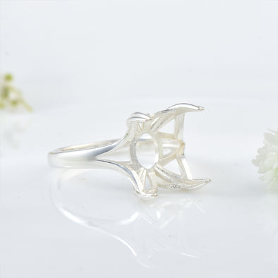 925 Sterling Silver 14x10MM Octagon Shape Semi Mount Ring