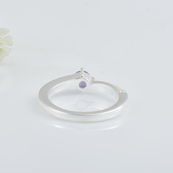 0.25 Ct Round Shape Tanzanite Solitaire Ring 925 Sterling Silver