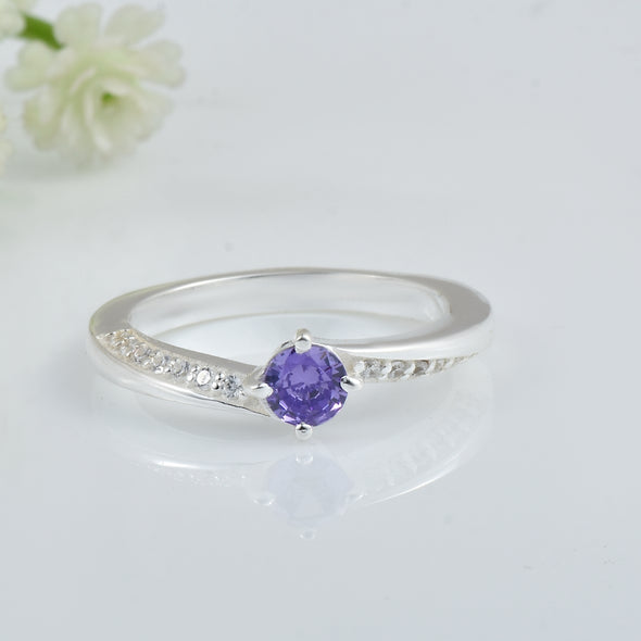 0.25 Ct Round Shape Tanzanite Solitaire Ring 925 Sterling Silver
