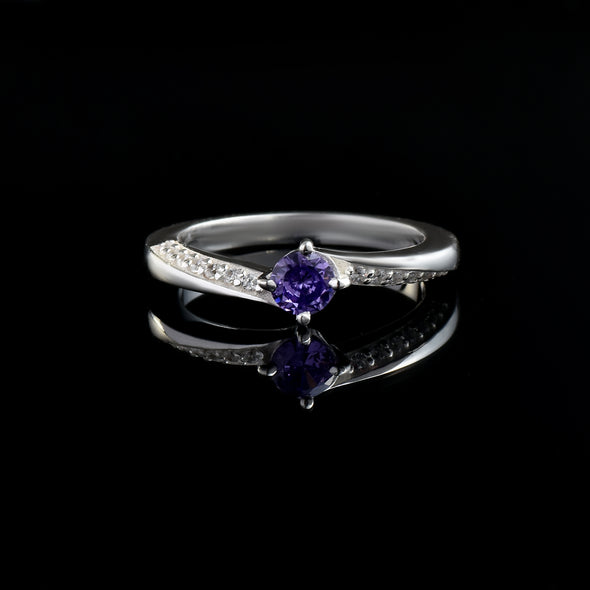 0.25 Ct Round Shape Tanzanite Solitaire Ring 925 Sterling Silver
