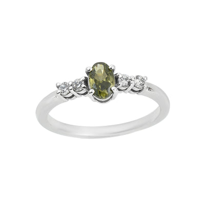 0.50 Ct Oval Shape Peridot Solitaire Ring 925 Sterling Silver