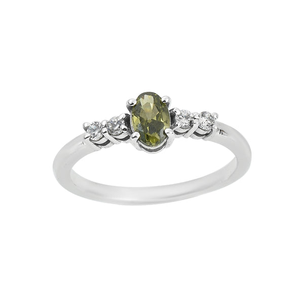 0.50 Ct Oval Shape Peridot Solitaire Ring 925 Sterling Silver