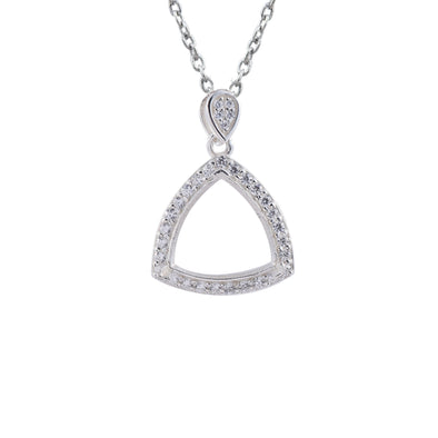 13x13MM Triangle Semi-Mount Necklace - 925 Sterling Silver