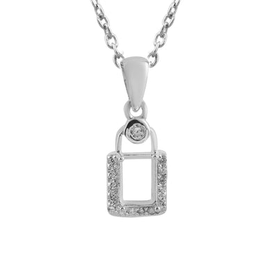 7x5MM Octagon Gemstone Setting 925 Sterling Silver Semi-Mount Pendant