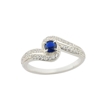 925 Sterling Silver 1.50MM Round Shape White Topaz Gemstone Ring