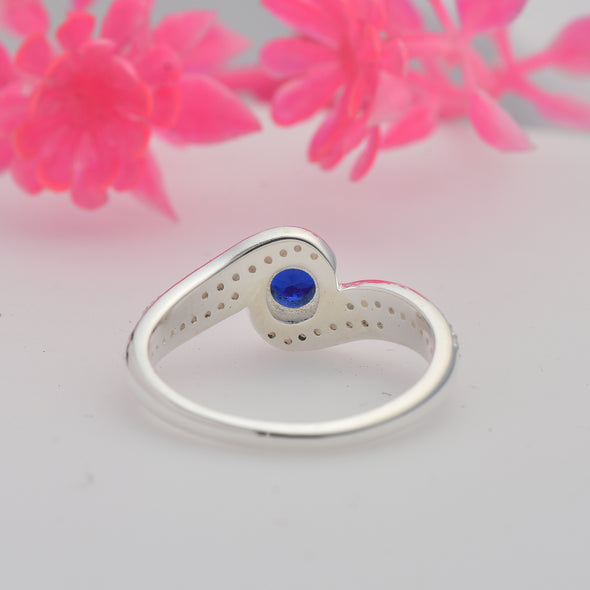925 Sterling Silver 1.50MM Round Shape White Topaz Gemstone Ring