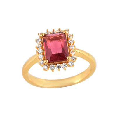 925 Sterling Silver 8x6MM Octagon Shape Rhodolite Garnet Gemstone Ring