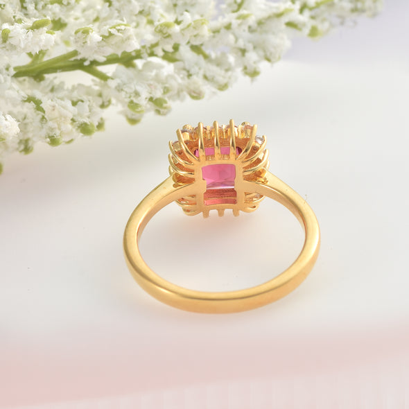 925 Sterling Silver 8x6MM Octagon Shape Rhodolite Garnet Gemstone Ring