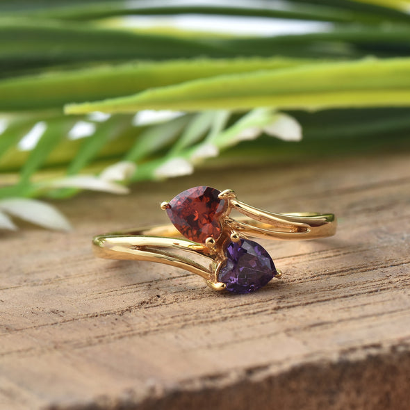 925 Sterling Silver 5MM Heart Shape Amethyst Gemstone Ring