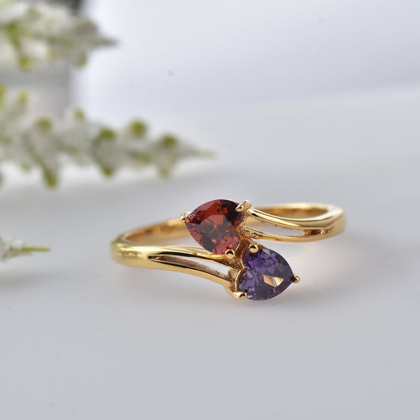 925 Sterling Silver 5MM Heart Shape Amethyst Gemstone Ring