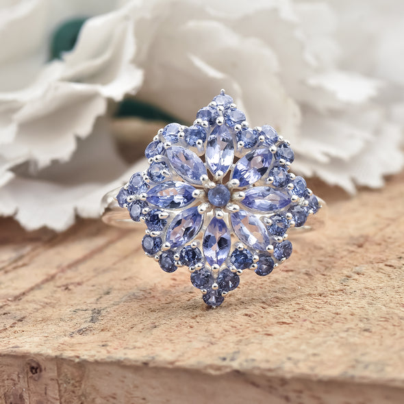 925 Sterling Silver 5x2.50MM Marquise Shape Tanzanite Gemstone Ring