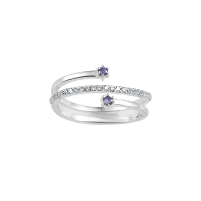 925 Sterling Silver 1MM Round Shape Blue Sapphire Gemstone Ring