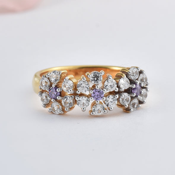 925 Sterling Silver 2MM Round Shape Tanzanite Gemstone Ring