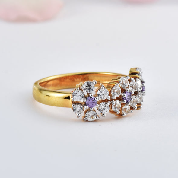 925 Sterling Silver 2MM Round Shape Tanzanite Gemstone Ring