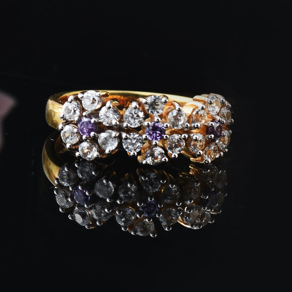 925 Sterling Silver 2MM Round Shape Tanzanite Gemstone Ring