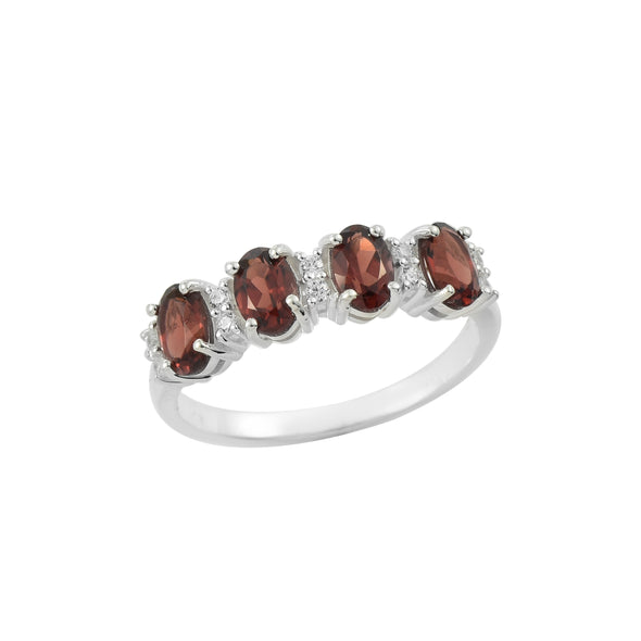 Smoky Quartz Eternity Band Ring– Sterling Silver